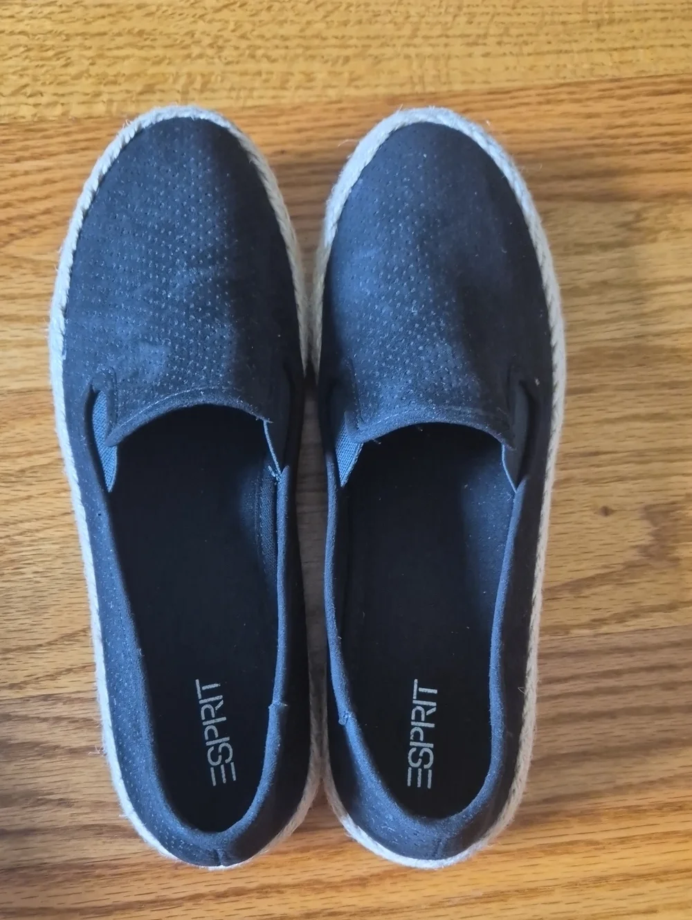 NWOT Esprit Women’s Black Slip-On Espadrille Sneakers, size 7,5 NWOB NWOT